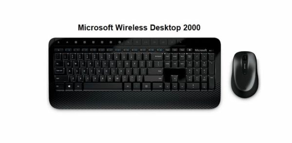 מקלדת עכבר microsoft wireless desktop 2000