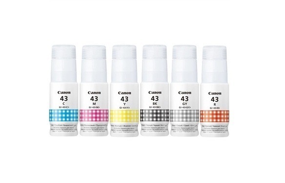 סט 6 מיכלי דיו canon gi 43 סט 6 מיכלי דיו canon gi 43